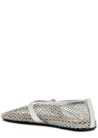 Alaïa Metallic Mesh Ballet Flats Silver