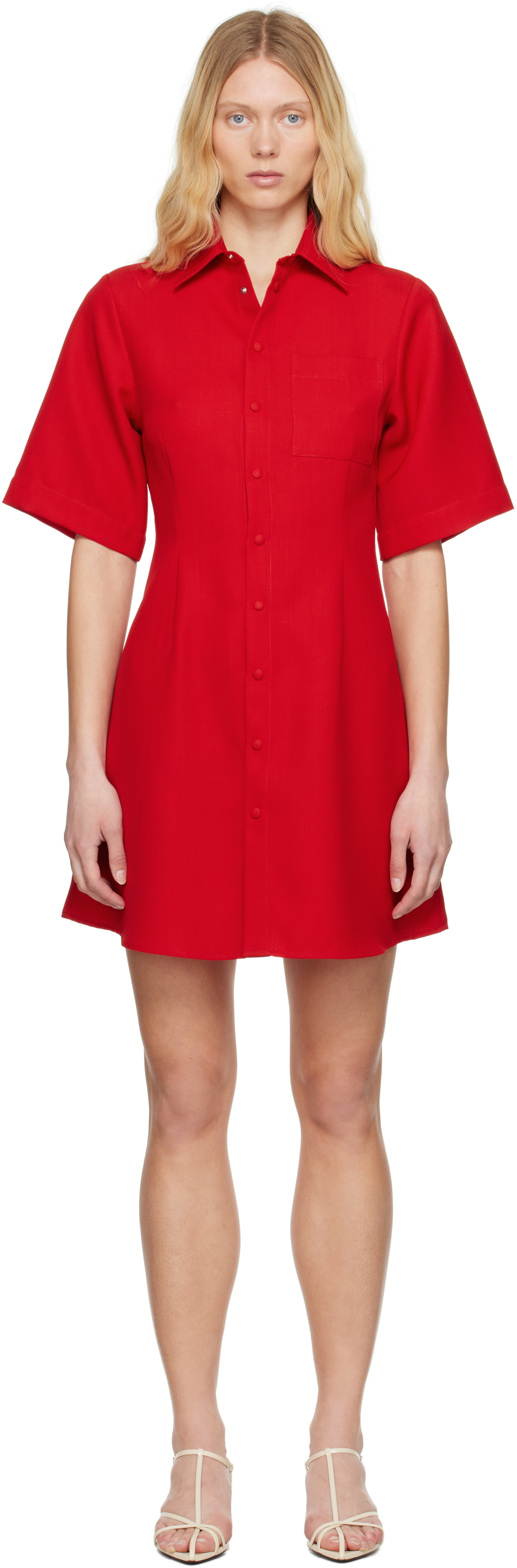 AMI Paris Taupe Straight Minidress AMI