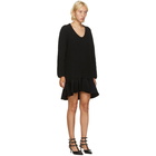 Valentino Black Wool Frill Dress