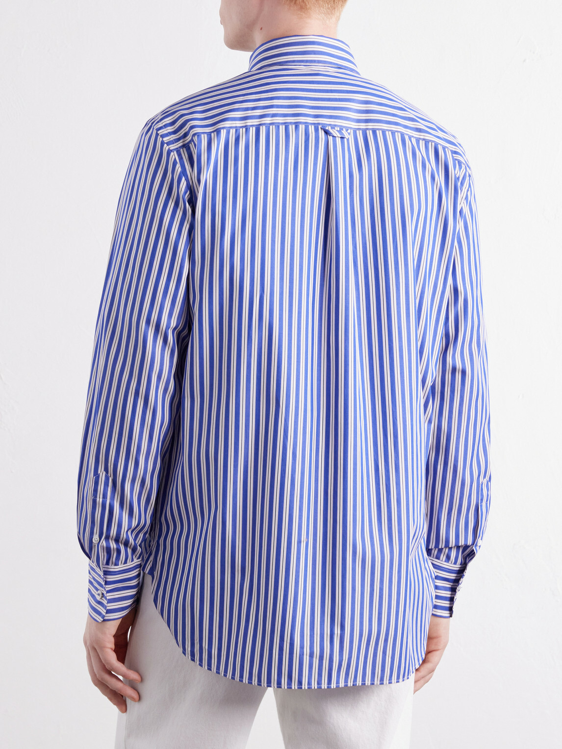 Paul Smith - Button-Down Collar Striped Cotton-Chambray Shirt - Blue