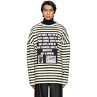 Raf Simons Off-White and Black Stripe Patches Sweater