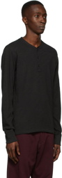 rag & bone Black Classic Long Sleeve Henley