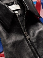 Alexander McQueen - Slim-Fit Panelled Leather Bomber Jacket - Black
