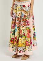 Farm Rio Garden Terrace Cotton-poplin Maxi Skirt Pink