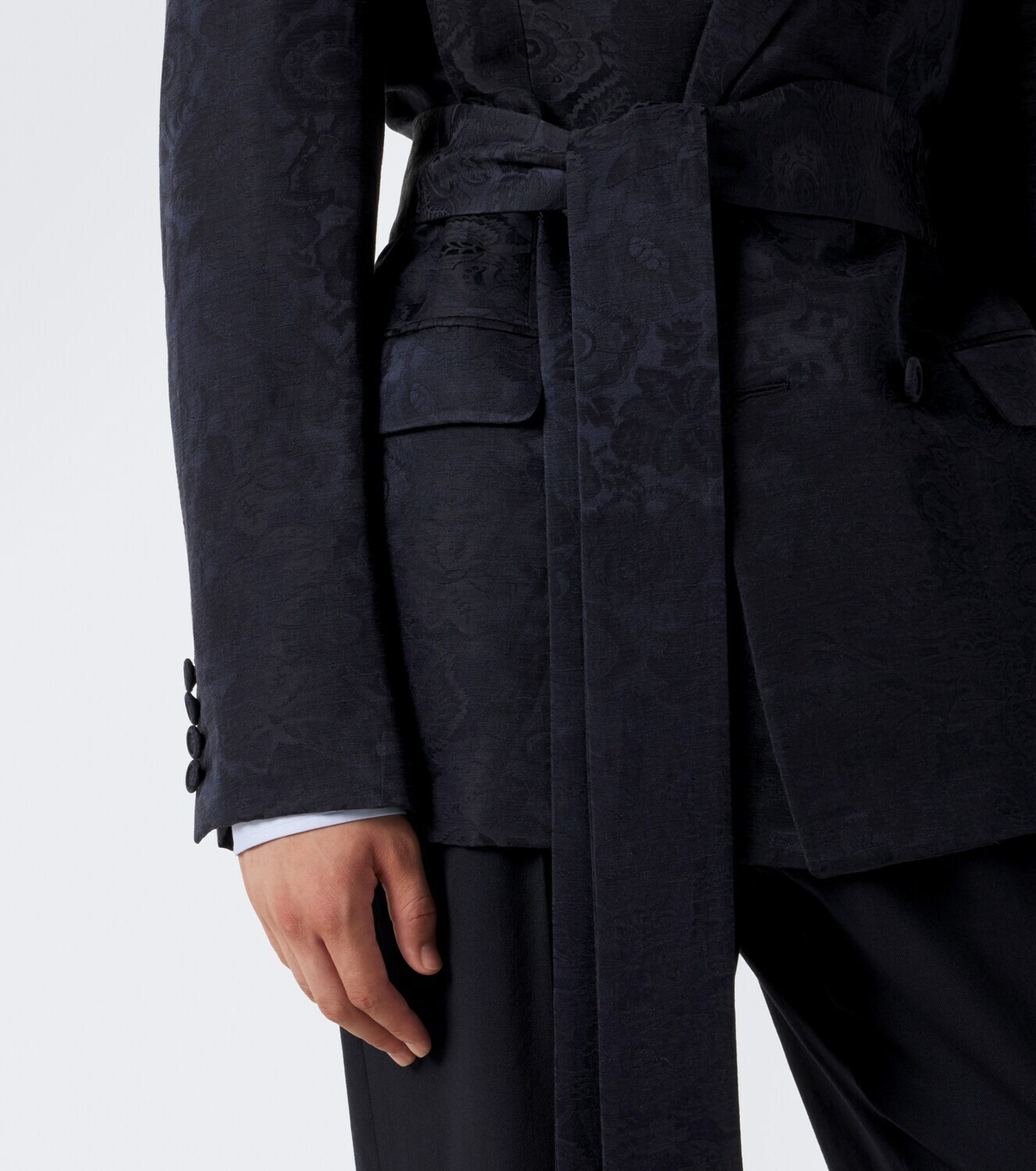 Valentino Floral jacquard linen and silk blazer