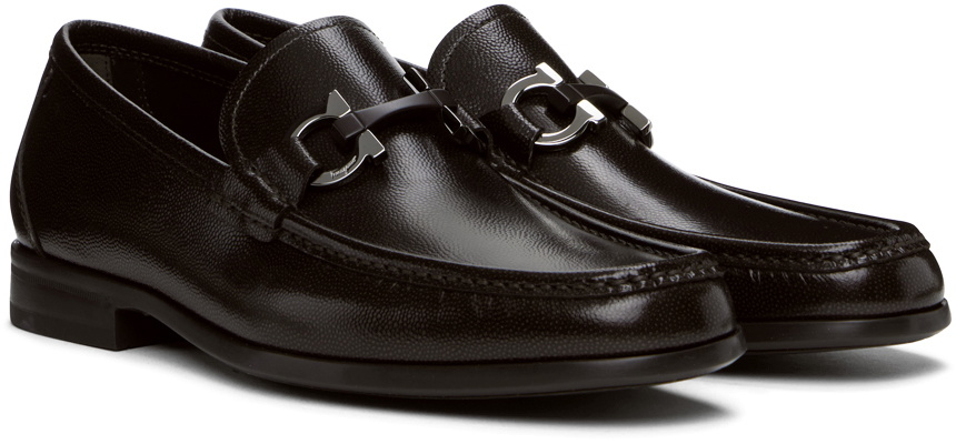 Ferragamo Gancini Horsebit leather loafers - Black