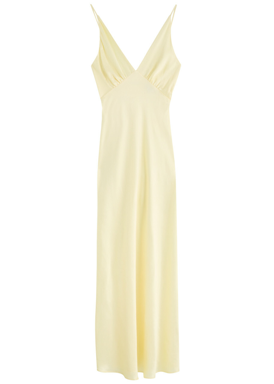 Bec & Bridge Moon Dance Satin Maxi Dress Yellow