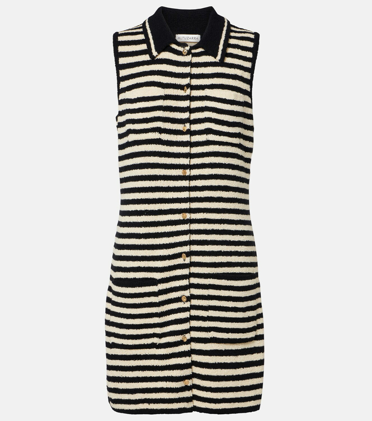 Altuzarra Mamie striped cotton-blend polo dress