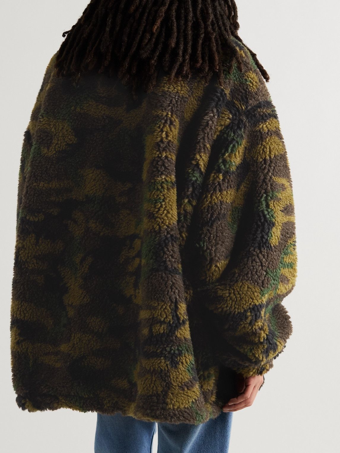 Balenciaga - Oversized Padded Camouflage-Print Fleece Jacket - Green