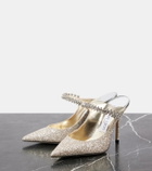 Jimmy Choo Bing 100 embellished glitter mules