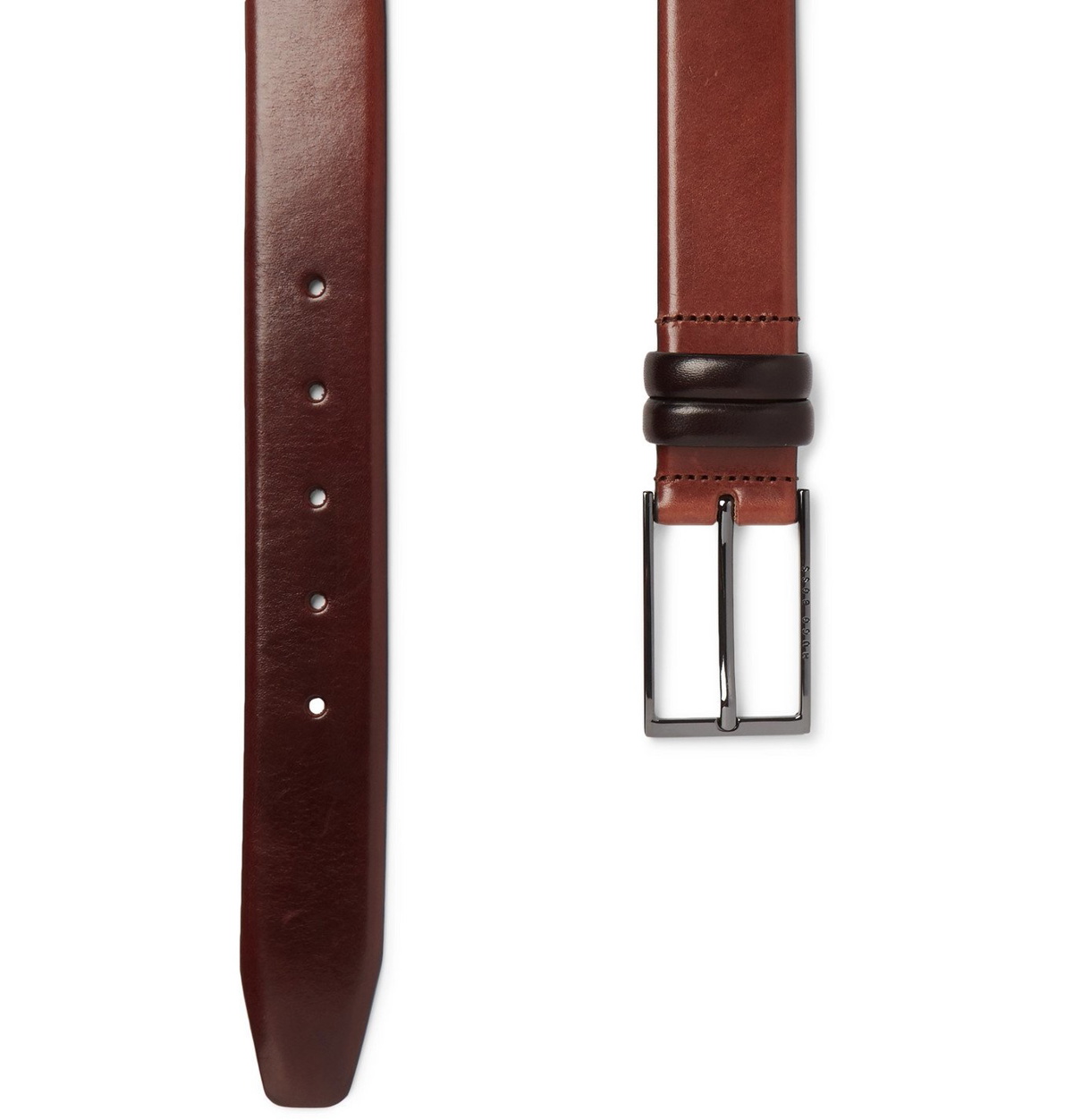 Hugo Boss - 3.5cm Brown Carmello Leather Belt - Brown Hugo Boss