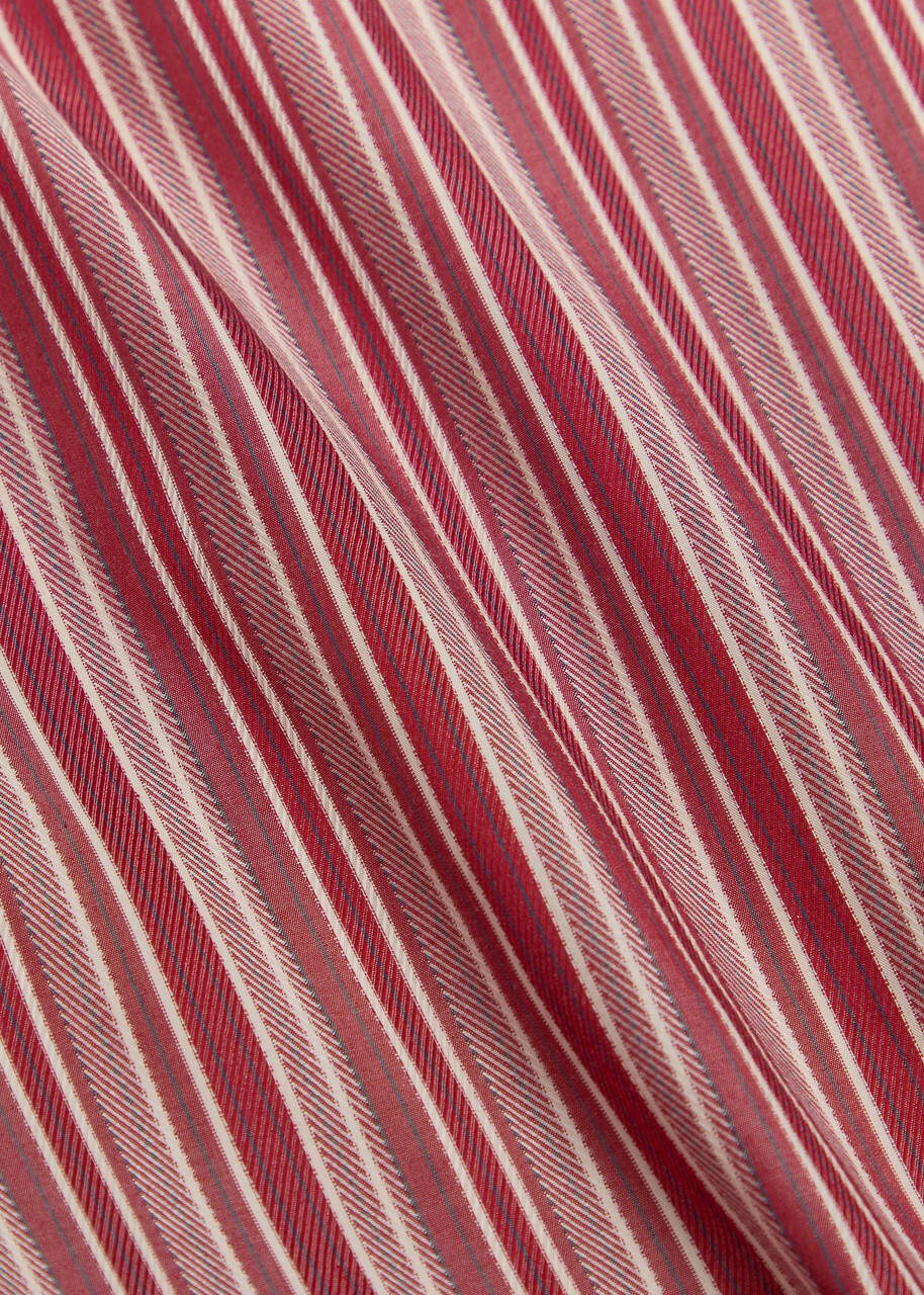 Faithfull The Brand Tone Striped Straight-leg Cotton Trousers Red