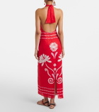 Cala de la Cruz Orly printed halterneck linen midi dress