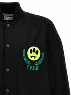 Black Bomber Jacket With barrow Team Embroidery