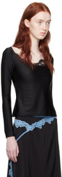 VAILLANT Black Scoop Neck Long Sleeve T-Shirt