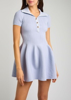 Self-portrait Ribbed Stretch-knit Mini Dress Lilac