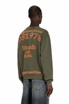 Diesel Sweatshirt with embroidery and flock print - Sweaters Mens in Green