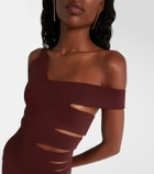 Mugler Asymmetric cut-out midi dress