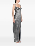 Maria Lucia Hohan Blue Anais Pleated Corset Gown