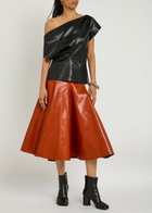 Entire Studios Delta Leather Midi Skirt Copper