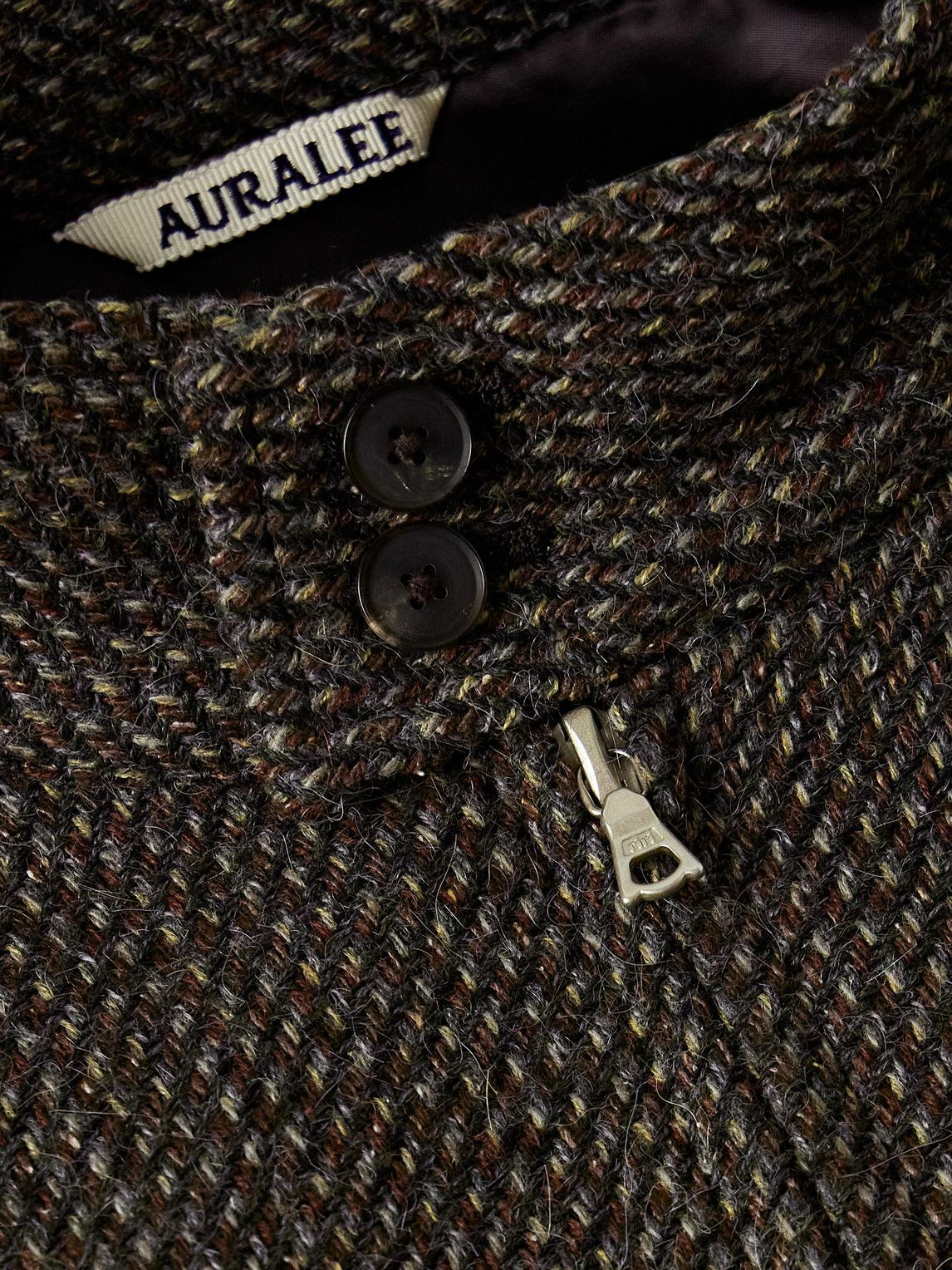 Auralee - Wool, Alpaca and Silk-Blend Tweed Bomber Jacket - Brown