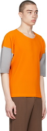 Homme Plissé Issey Miyake Orange & Grey Block T-Shirt