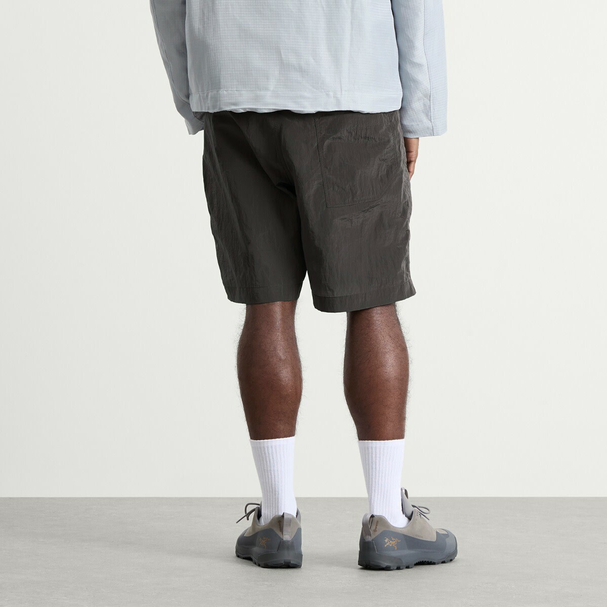 Ranra Men's Stroller Shiny Nylon Shorts in Peat