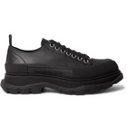 ALEXANDER MCQUEEN - Exaggerated-Sole Rubber-Trimmed Leather Sneakers - Black