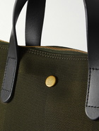 Mismo - Leather-Trimmed Checked Canvas-Jacquard Tote Bag