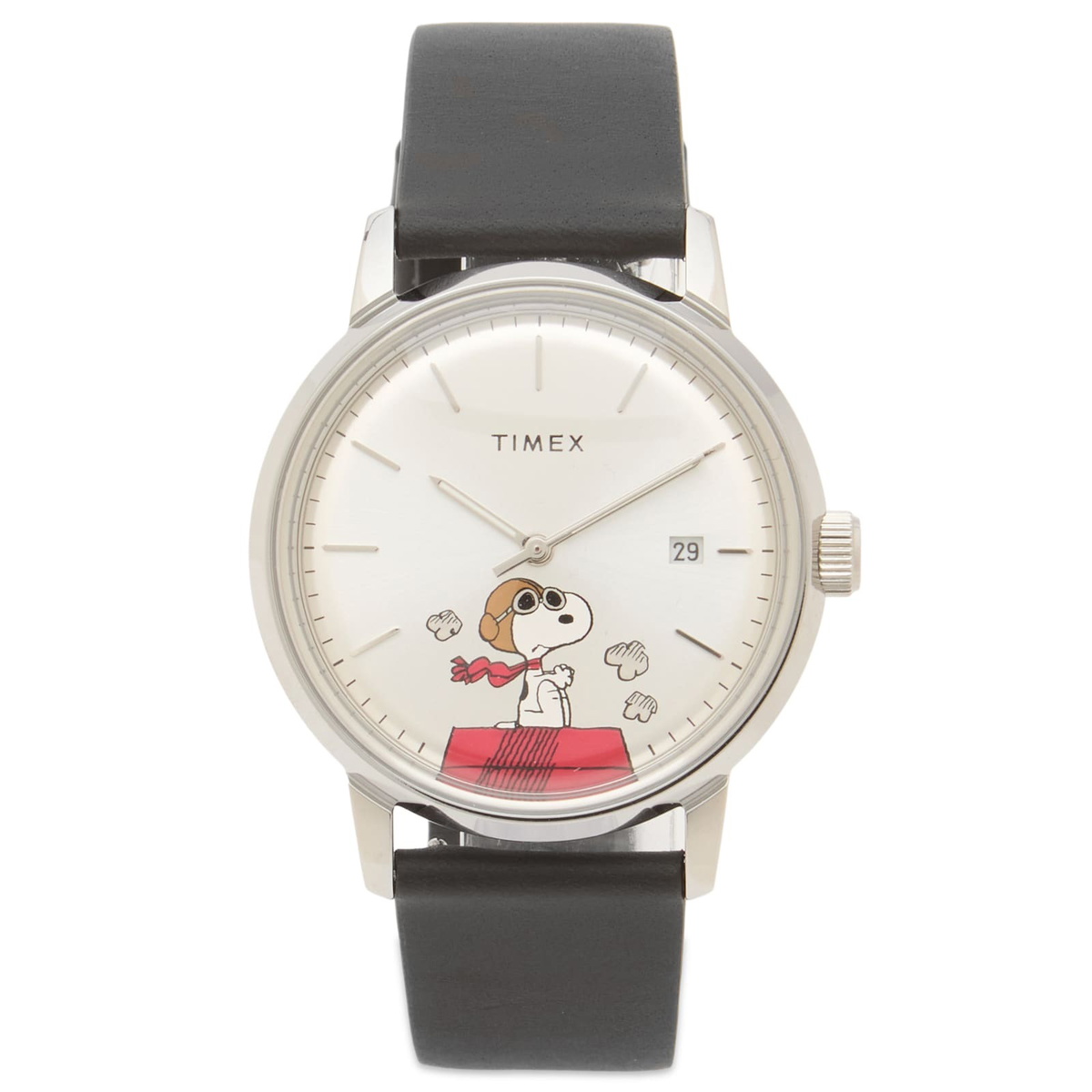Timex x Peanuts Marlin Automatic 40mm Watch in Silver/Black 