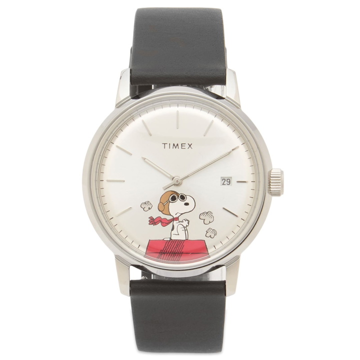 Photo: Timex x Peanuts Marlin Automatic 40mm Watch in Silver/Black 