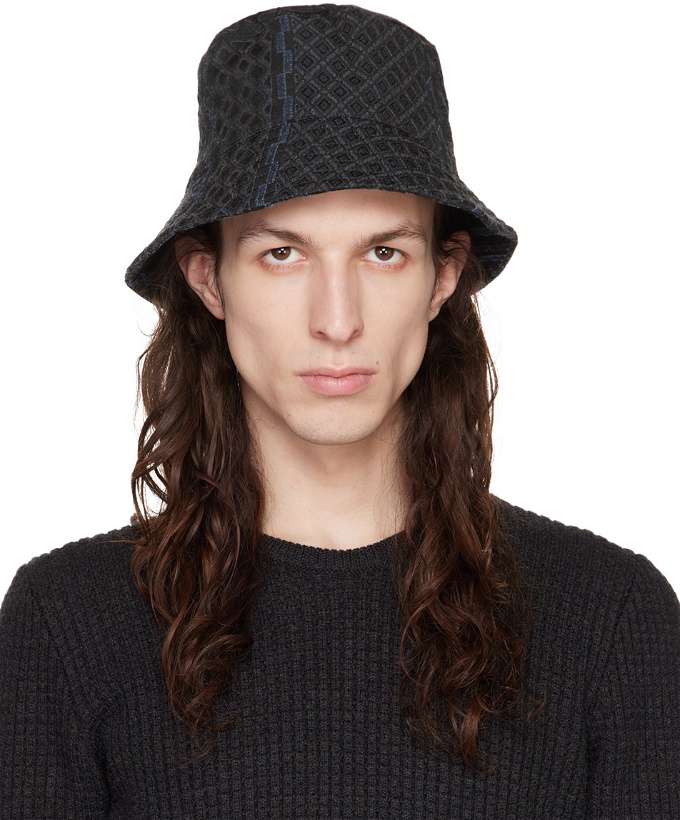 Photo: Engineered Garments Black Geo Bucket Hat
