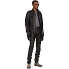 Rick Owens Black Leather Rotterdam Jacket