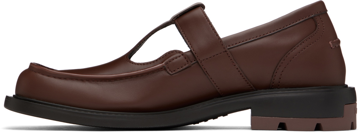 both Brown Re:Re T-Bar Mary Jane Loafers