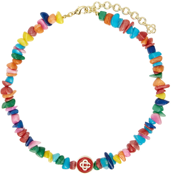 Photo: Casablanca Multicolor Nigerian Pebble Stone Necklace