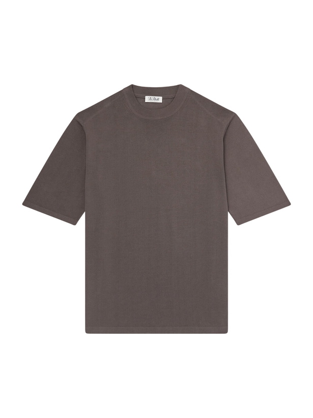 Photo: De Petrillo - Knitted Cotton T-Shirt - Brown