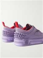 Christian Louboutin - Astroloubi Spiked Leather, Suede and Mesh Sneakers - Purple