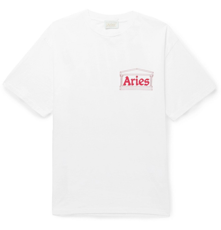 Photo: Aries - Printed Cotton-Jersey T-Shirt - Men - White