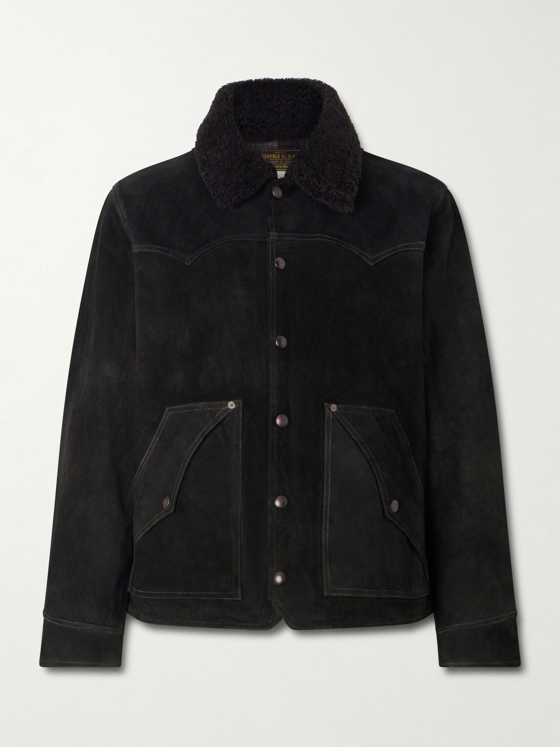 RRL - Shearling-Trimmed Suede Jacket - Black