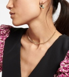 Robinson Pelham Orb Midi 14kt gold single hoop earring and Hamsa Hand Earwish with turquoise