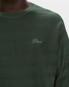 Dime MTL Wave Cable Knit Green Mens Sweatshirt