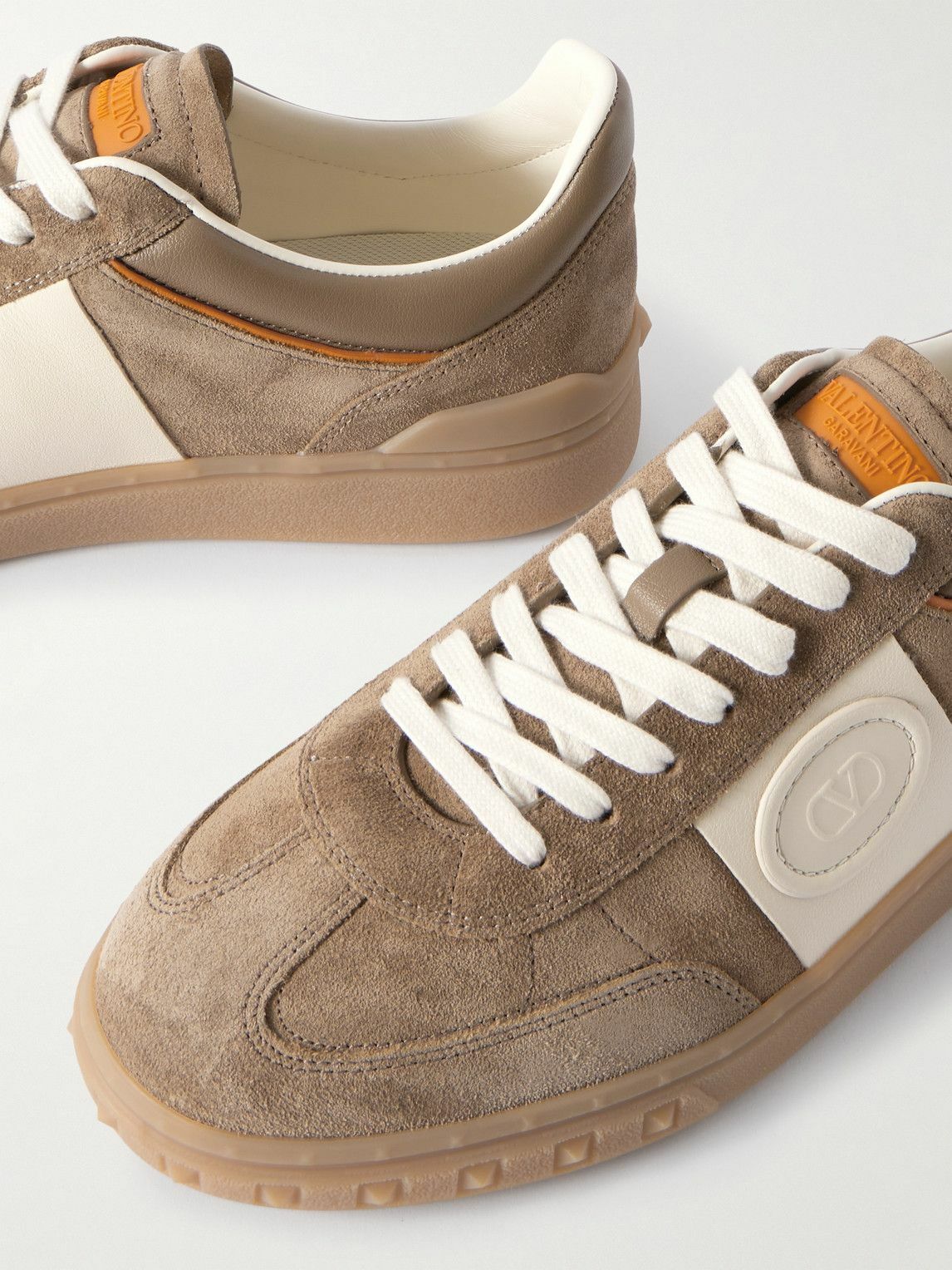 Valentino Garavani - Upvillage Leather-Trimmed Suede  display picture 1