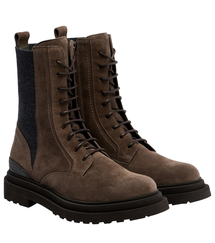 Photo: Brunello Cucinelli Monili suede lace-up boots