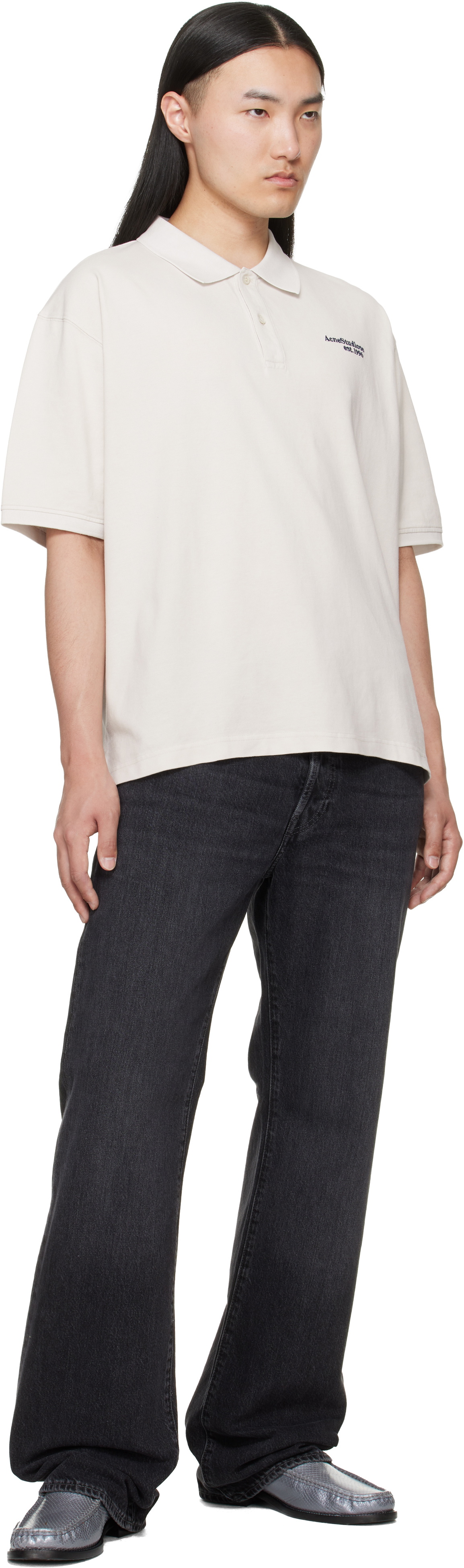 Acne Studios Off-White Washed Logo Polo