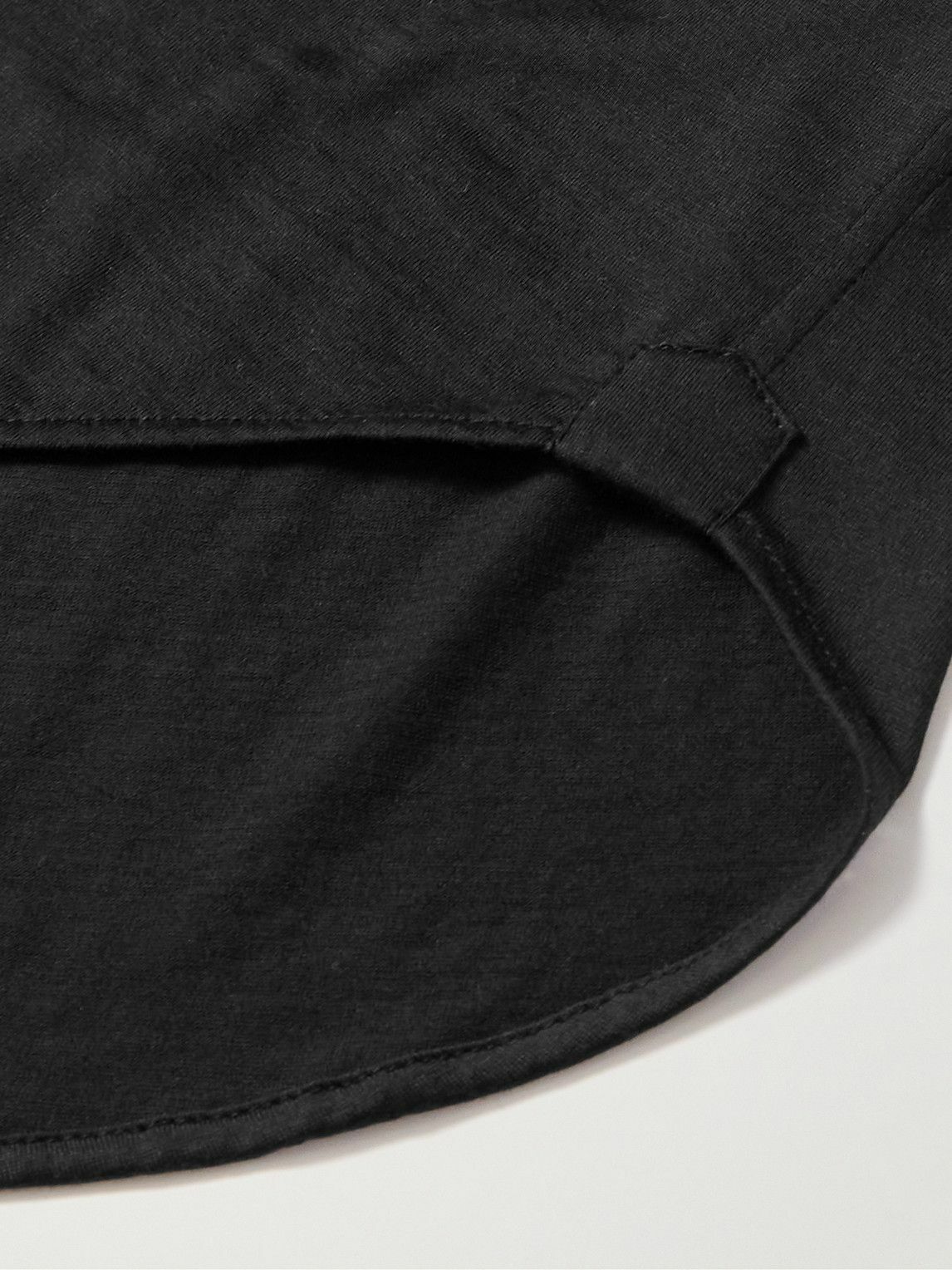 Brunello Cucinelli - Cutaway-Collar Silk and Cotton-Blend Shirt - Black