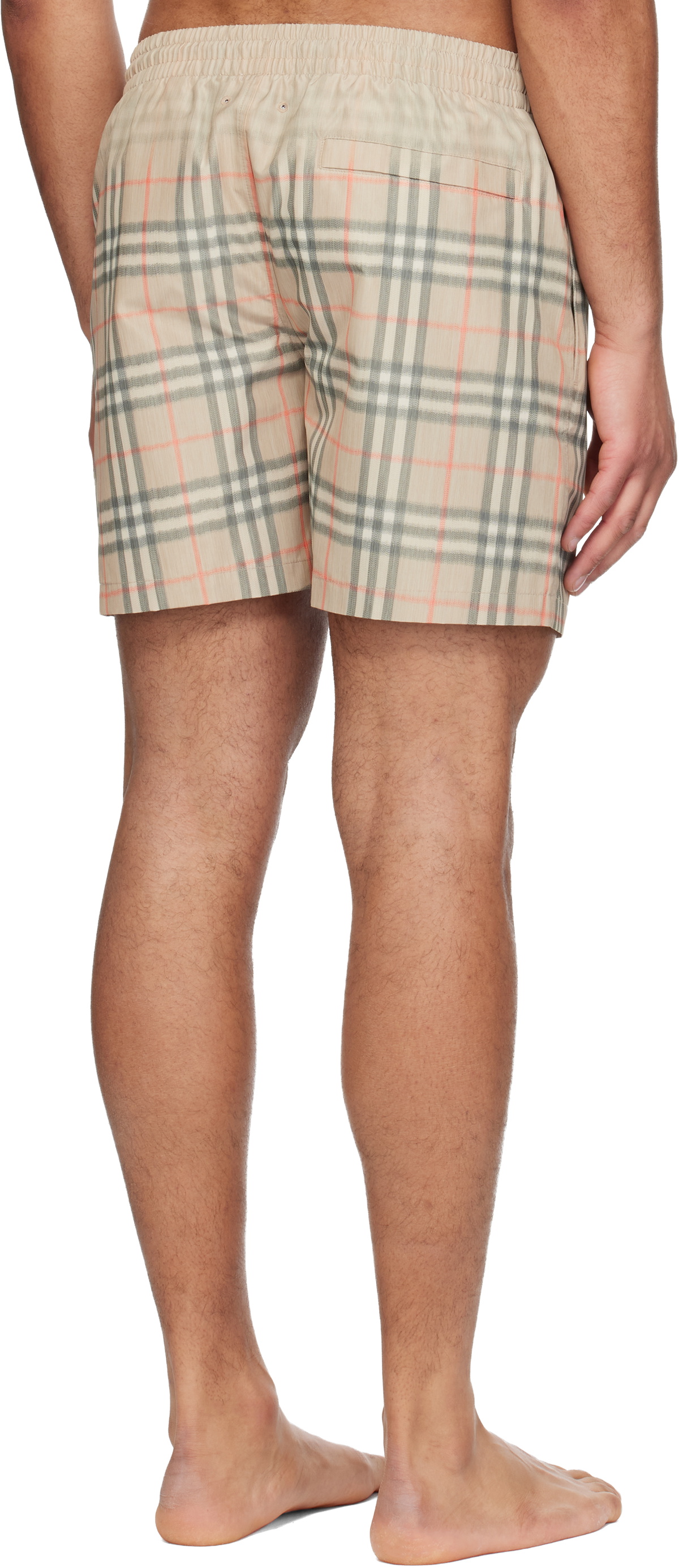 Burberry Beige Gradient Check Swim Shorts