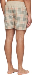 Burberry Beige Gradient Check Swim Shorts