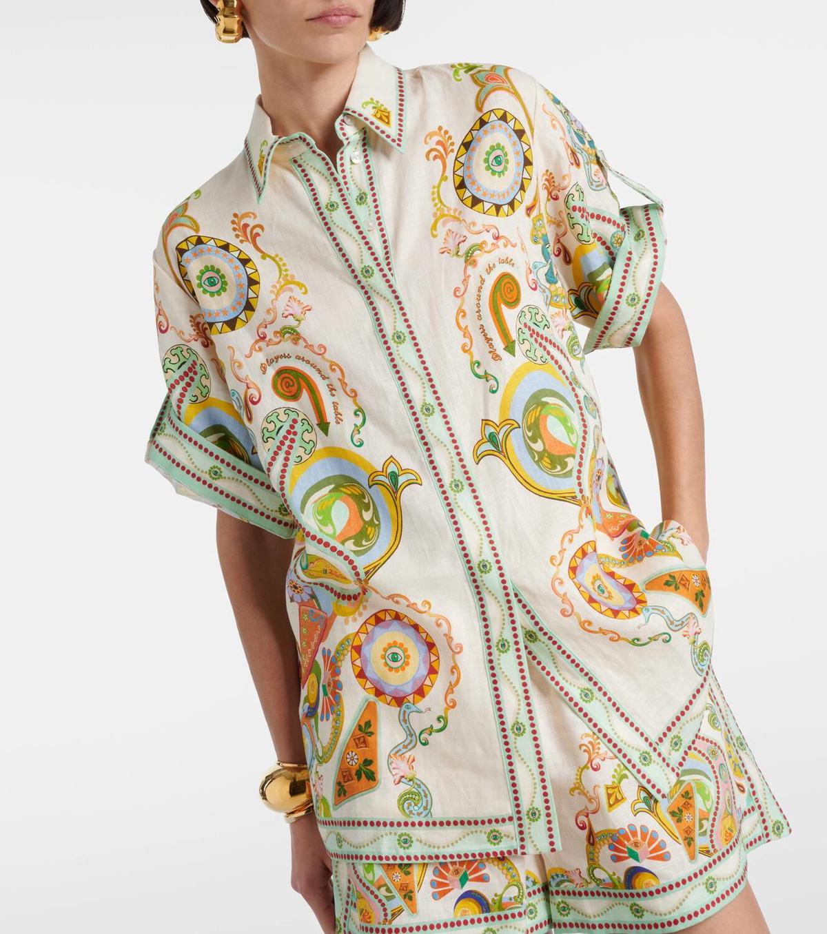 【Alemais】 Pinballプリントリネンシャツ Alémais Pinball printed linen shirt ALÉMAIS