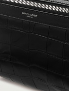 SAINT LAURENT - City Croc-Effect Glossed-Leather Backpack