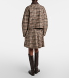 Brunello Cucinelli Houndstooth wool and alpaca-blend miniskirt